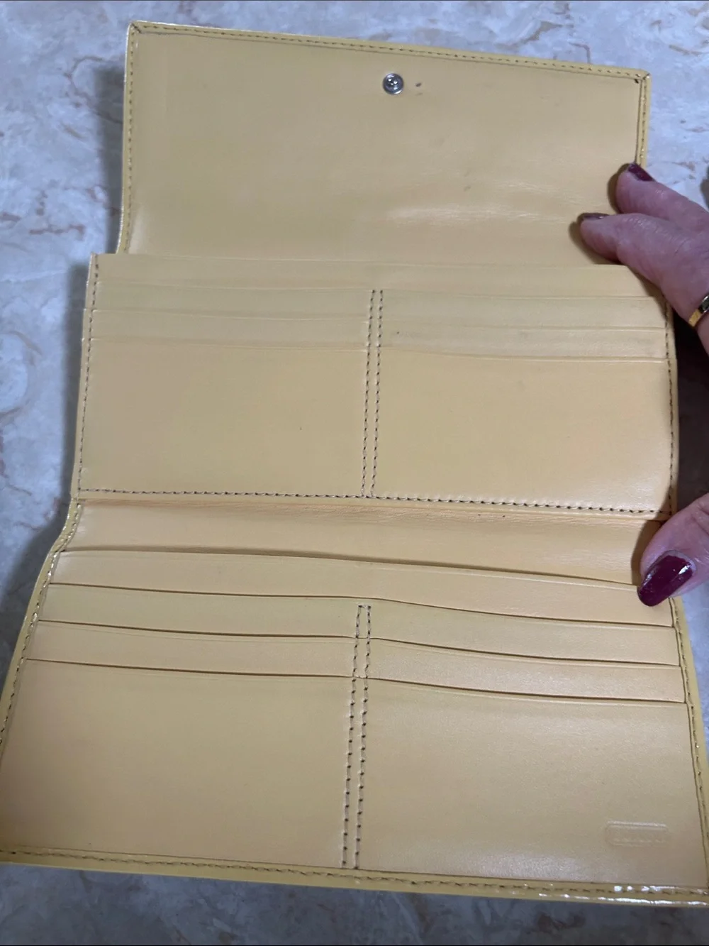 Coach Yellow Signature Continental Wallet